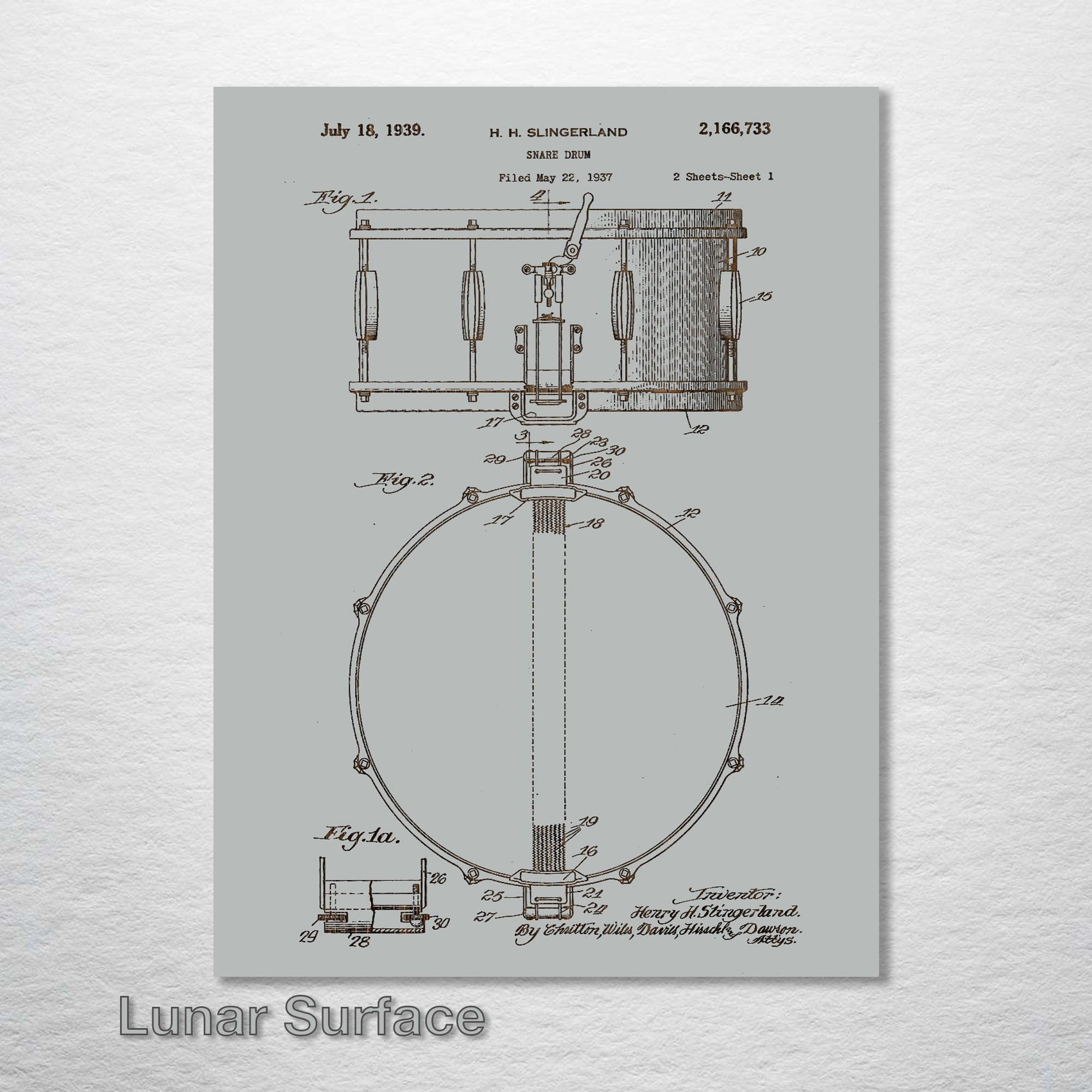 Snare Drum - Patent on Wood