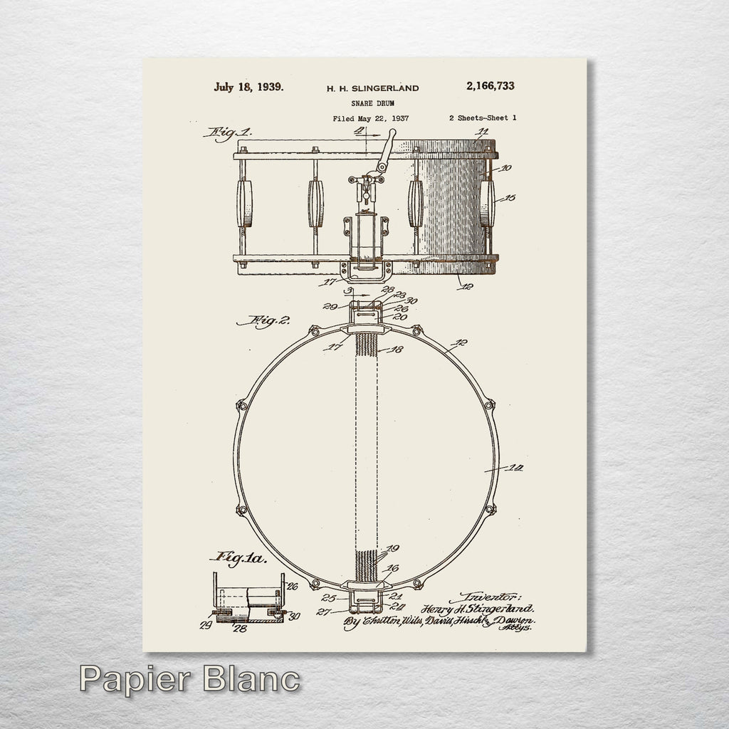 Snare Drum - Patent on Wood