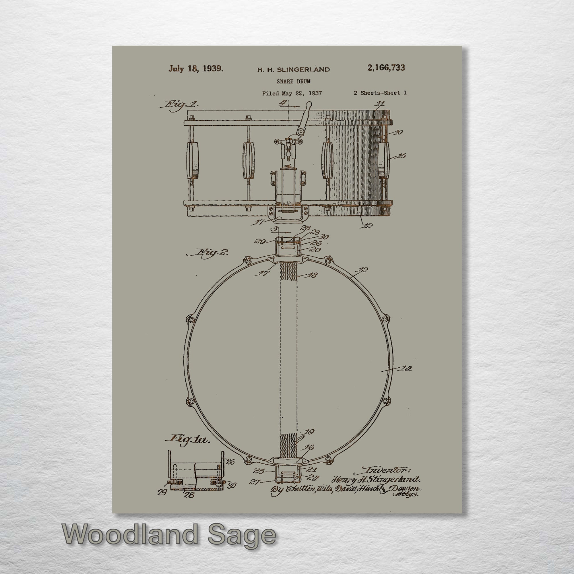 Snare Drum - Patent on Wood