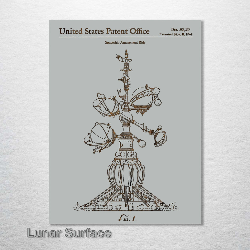 Spaceship Ride (DisneyLand) - Patent on Wood
