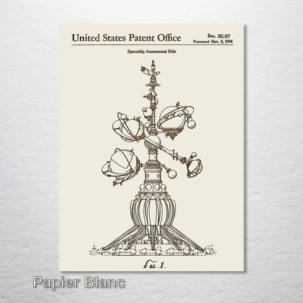Spaceship Ride (DisneyLand) - Patent on Wood