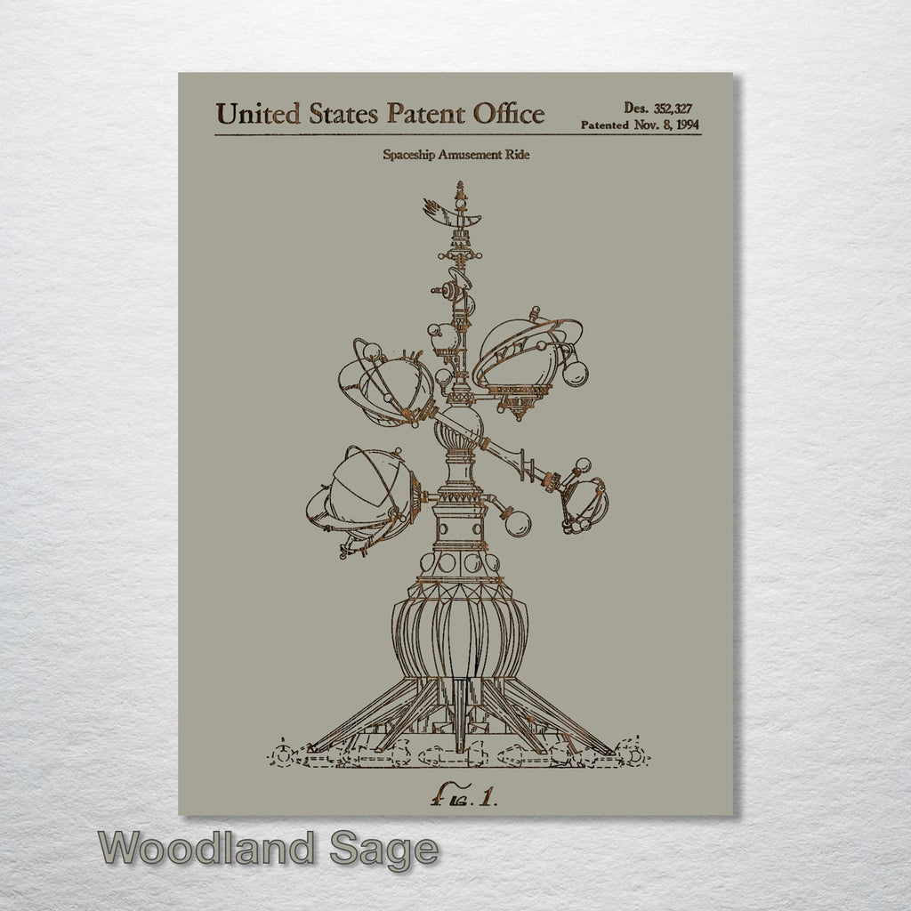 Spaceship Ride (DisneyLand) - Patent on Wood