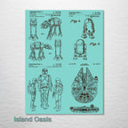 Star Wars Quad Characters & Vehicles - Patent on Wood
