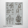 Star Wars Quad Characters & Vehicles - Patent on Wood