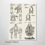 Star Wars Quad Characters & Vehicles - Patent on Wood