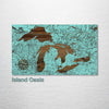 Great Lakes Street Map on Wood - Michigan, Ohio, Illinois, Pennsylvania, Wisconsin, Toronto, Ontario, New York
