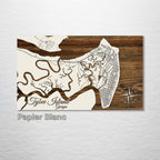 Tybee Island, GA - Street Map on Wood