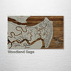 Tybee Island, GA - Street Map on Wood