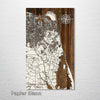 Virginia Beach - Street Map on Wood