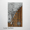 Wilmington, NC - Street Map on Wood