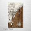 Wilmington, NC - Street Map on Wood