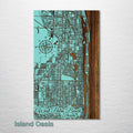 West Palm Beach, FL - Street Map on Wood