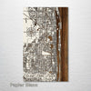 West Palm Beach, FL - Street Map on Wood
