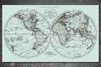 Historic World Map on Wood 1795