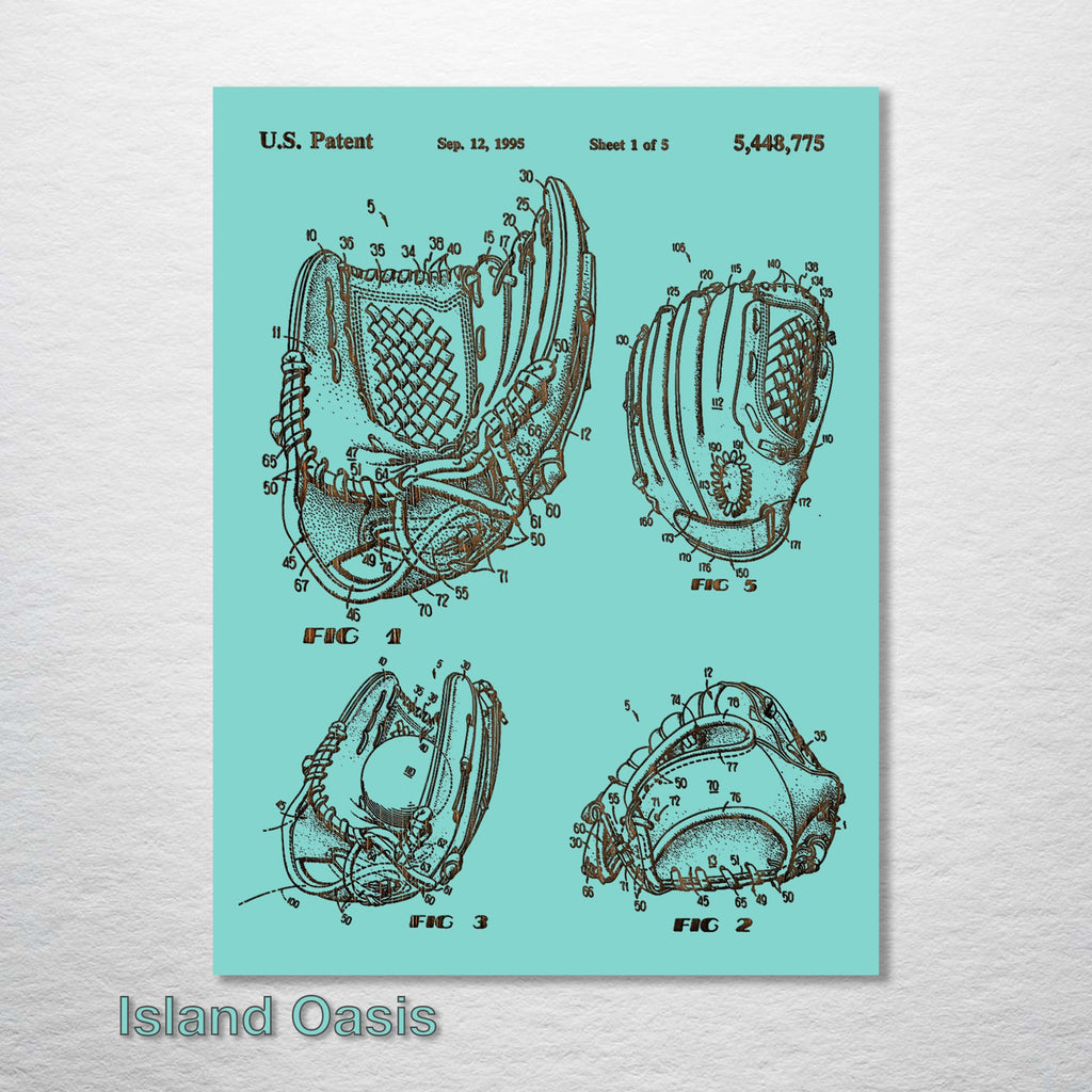 Baseball Glove - Patent on Wood
