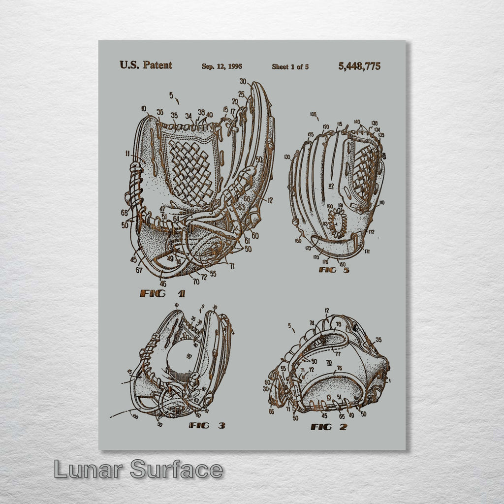 Baseball Glove - Patent on Wood
