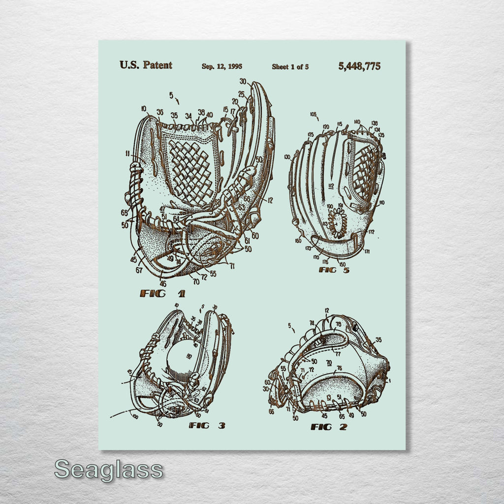 Baseball Glove - Patent on Wood