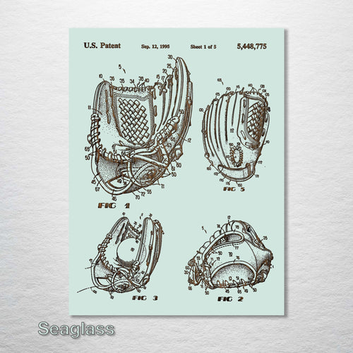 Baseball Glove - Patent on Wood