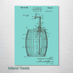 Beer Tap & Keg - Patent on Wood