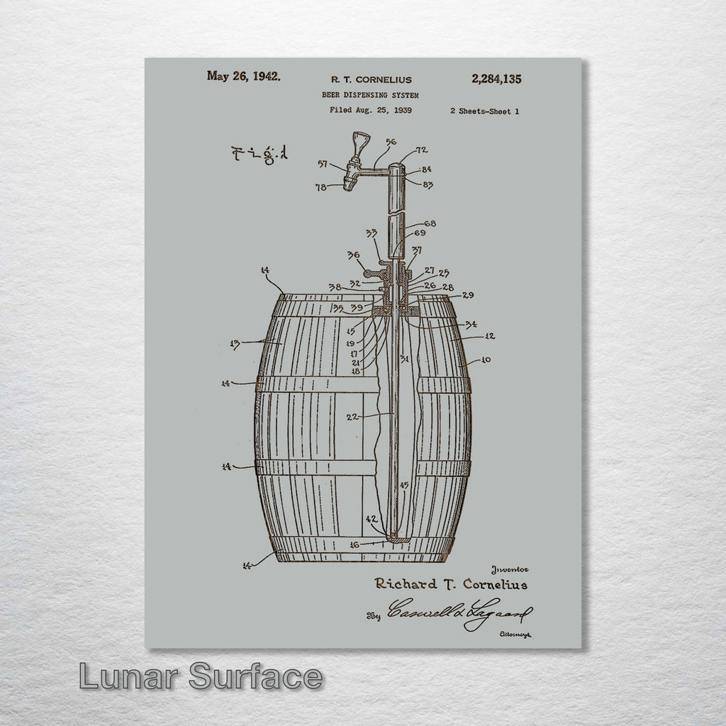 Beer Tap & Keg - Patent on Wood