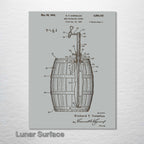 Beer Tap & Keg - Patent on Wood