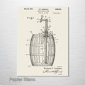 Beer Tap & Keg - Patent on Wood