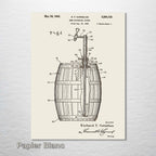 Beer Tap & Keg - Patent on Wood