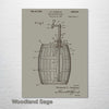 Beer Tap & Keg - Patent on Wood