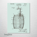 Beer Tap & Keg - Patent on Wood