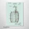 Beer Tap & Keg - Patent on Wood