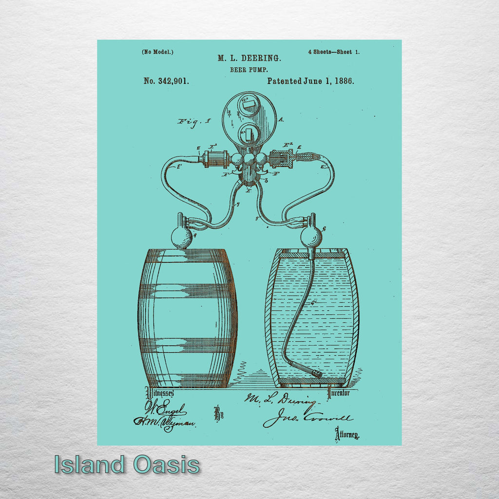 Beer Pump - Patent on Wood