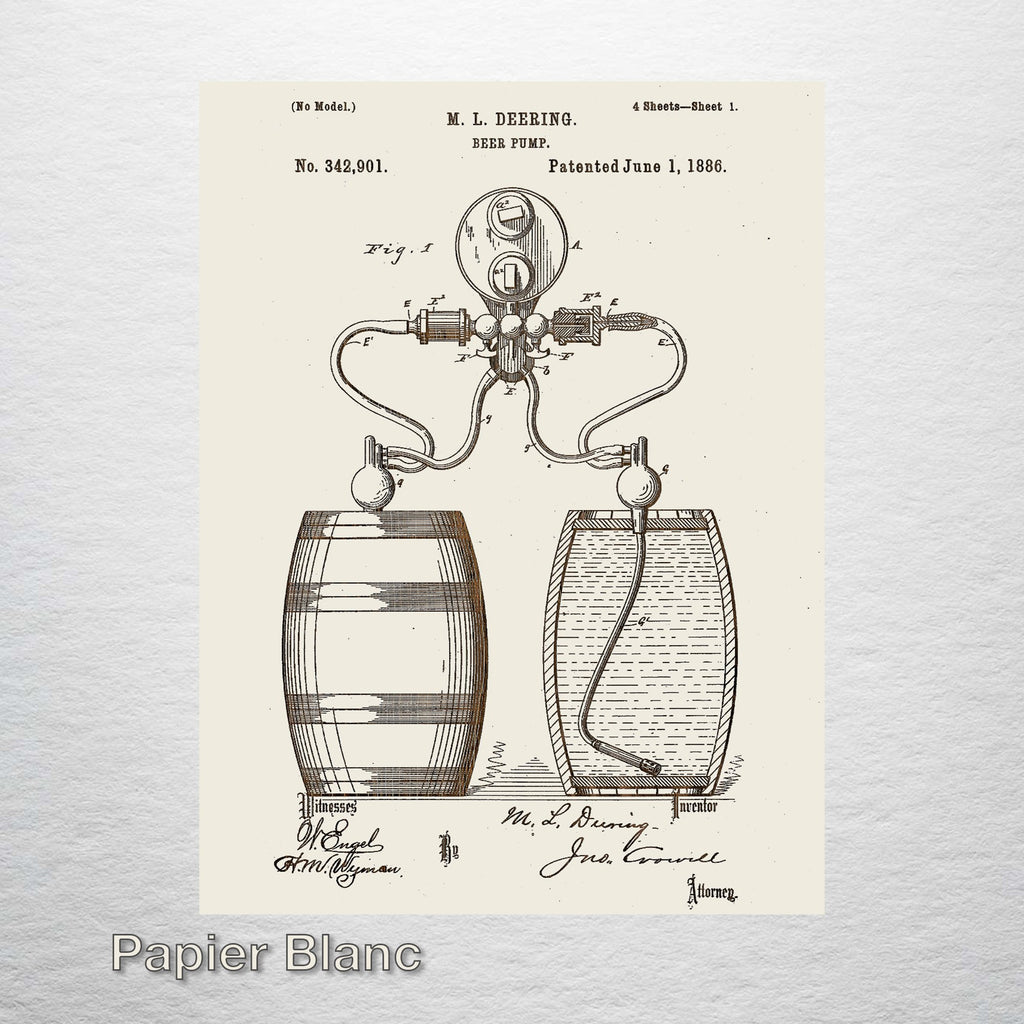 Beer Pump - Patent on Wood