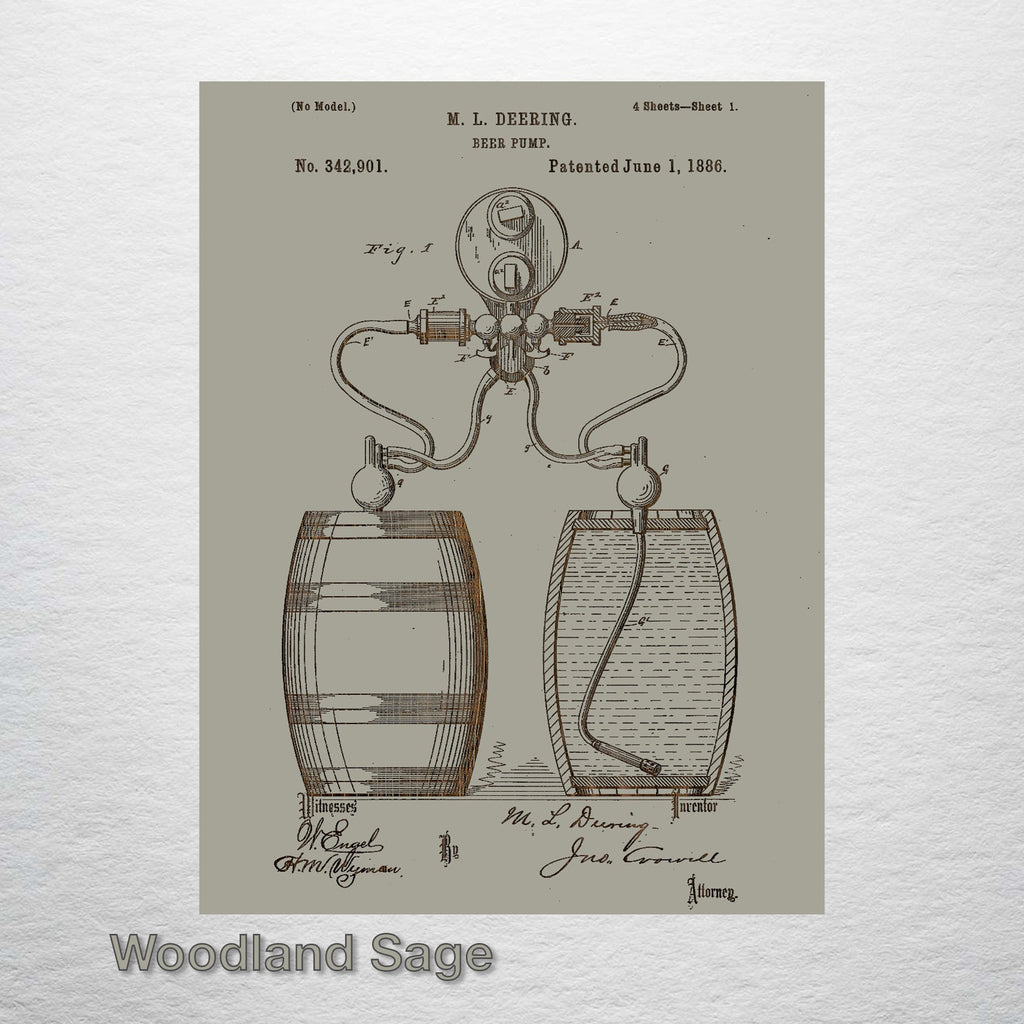 Beer Pump - Patent on Wood