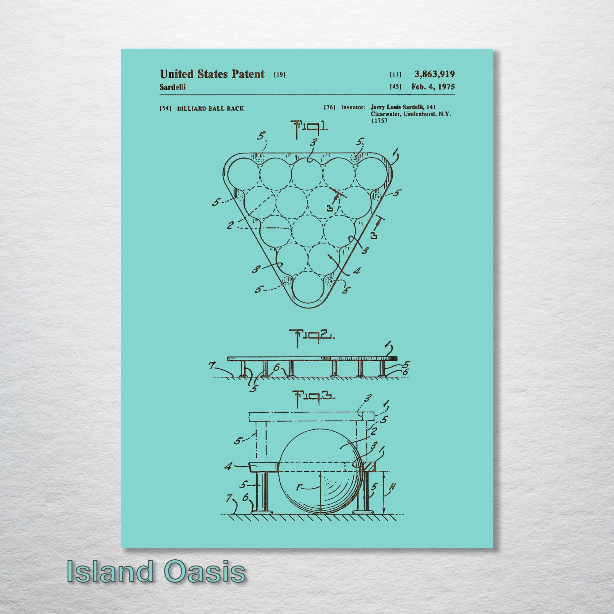 Billiard Ball Rack - Patent on Wood