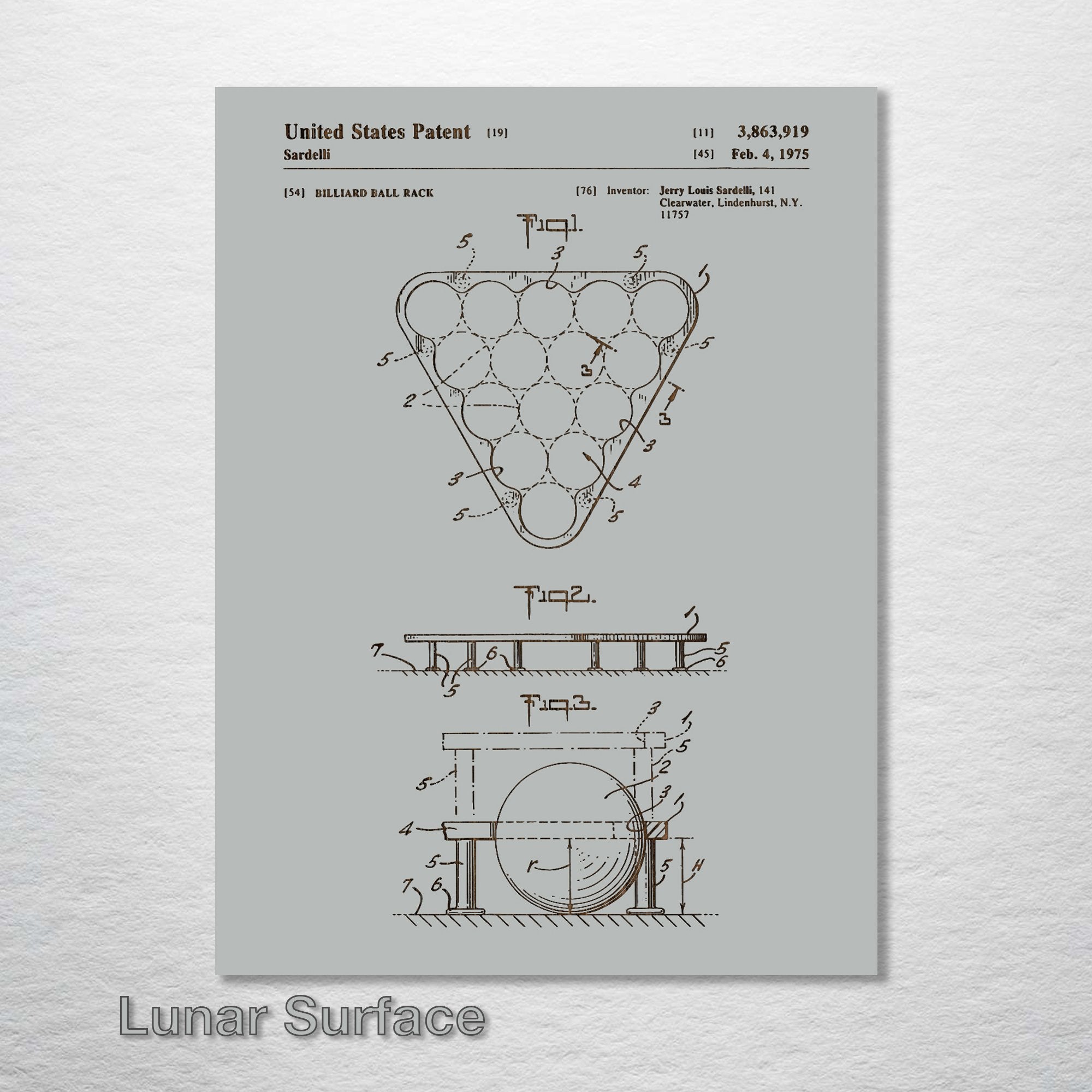 Billiard Ball Rack - Patent on Wood