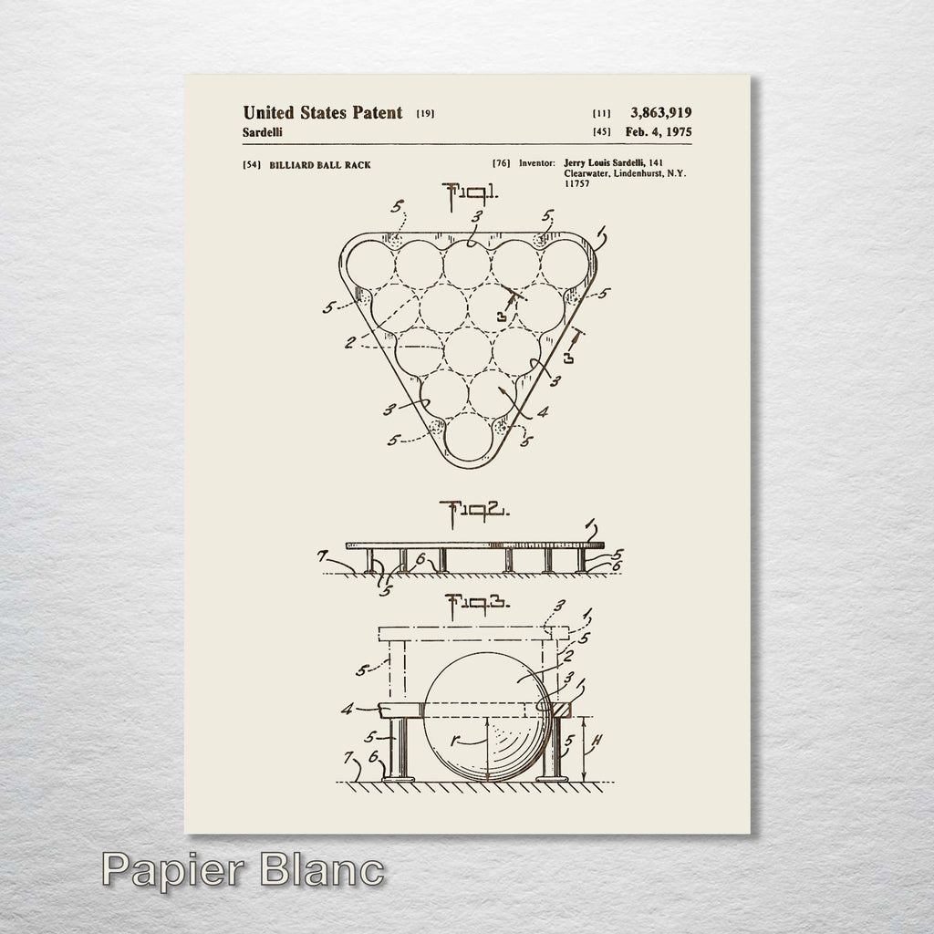 Billiard Ball Rack - Patent on Wood