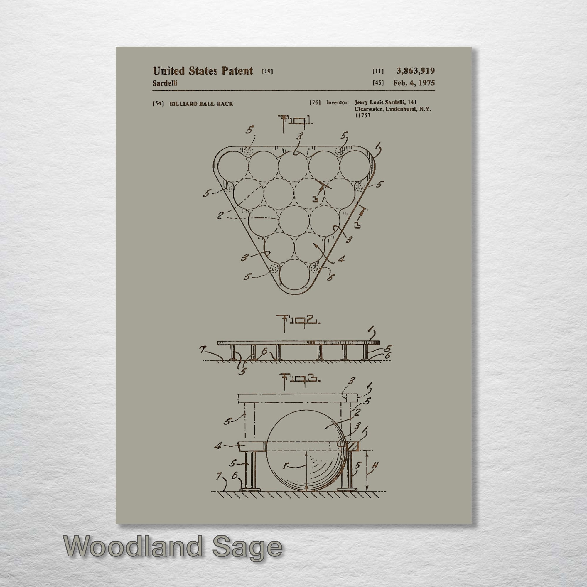 Billiard Ball Rack - Patent on Wood