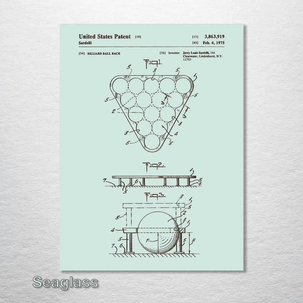 Billiard Ball Rack - Patent on Wood