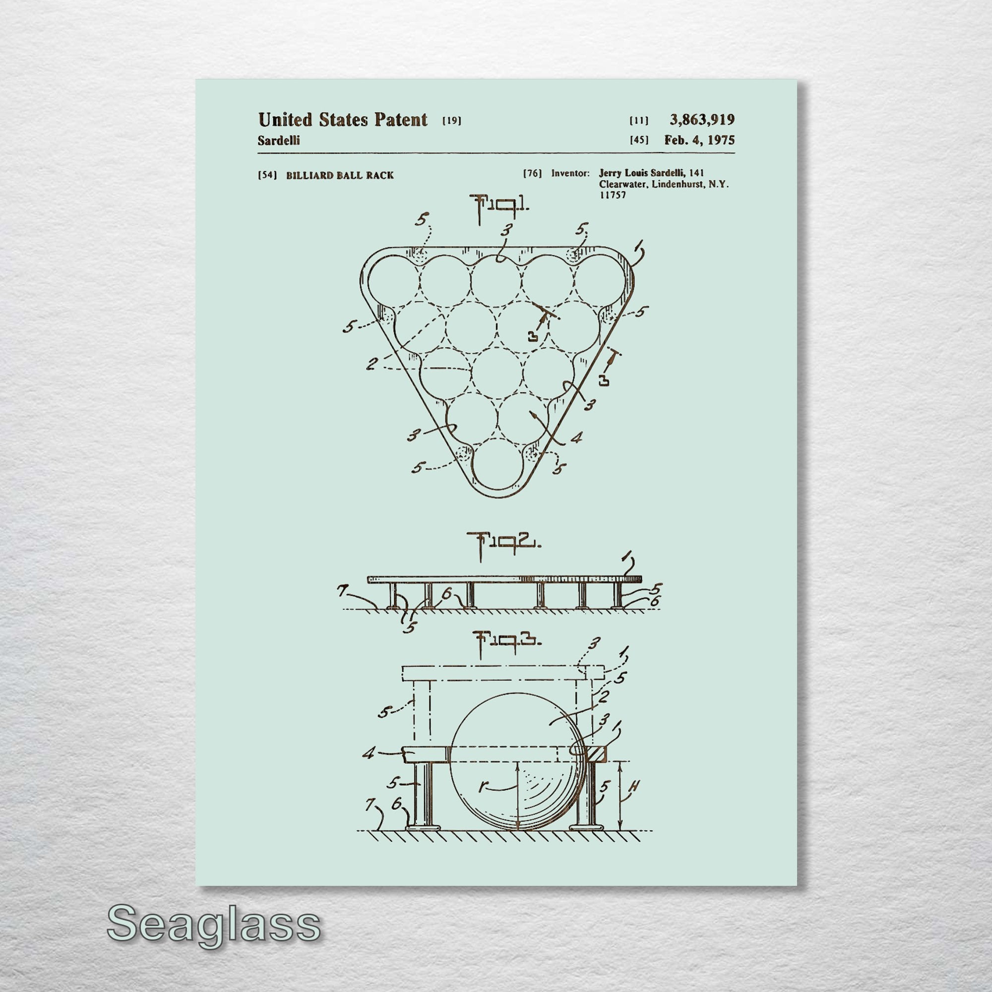 Billiard Ball Rack - Patent on Wood