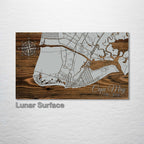 Cape May, NJ - Street Map on Wood