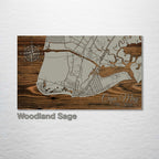Cape May, NJ - Street Map on Wood