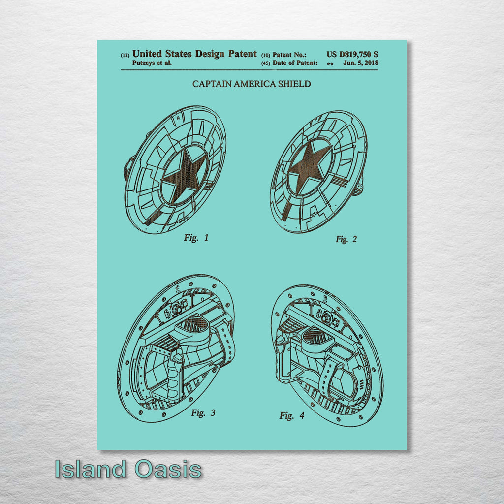 Captain America's Shield - Patent on Wood