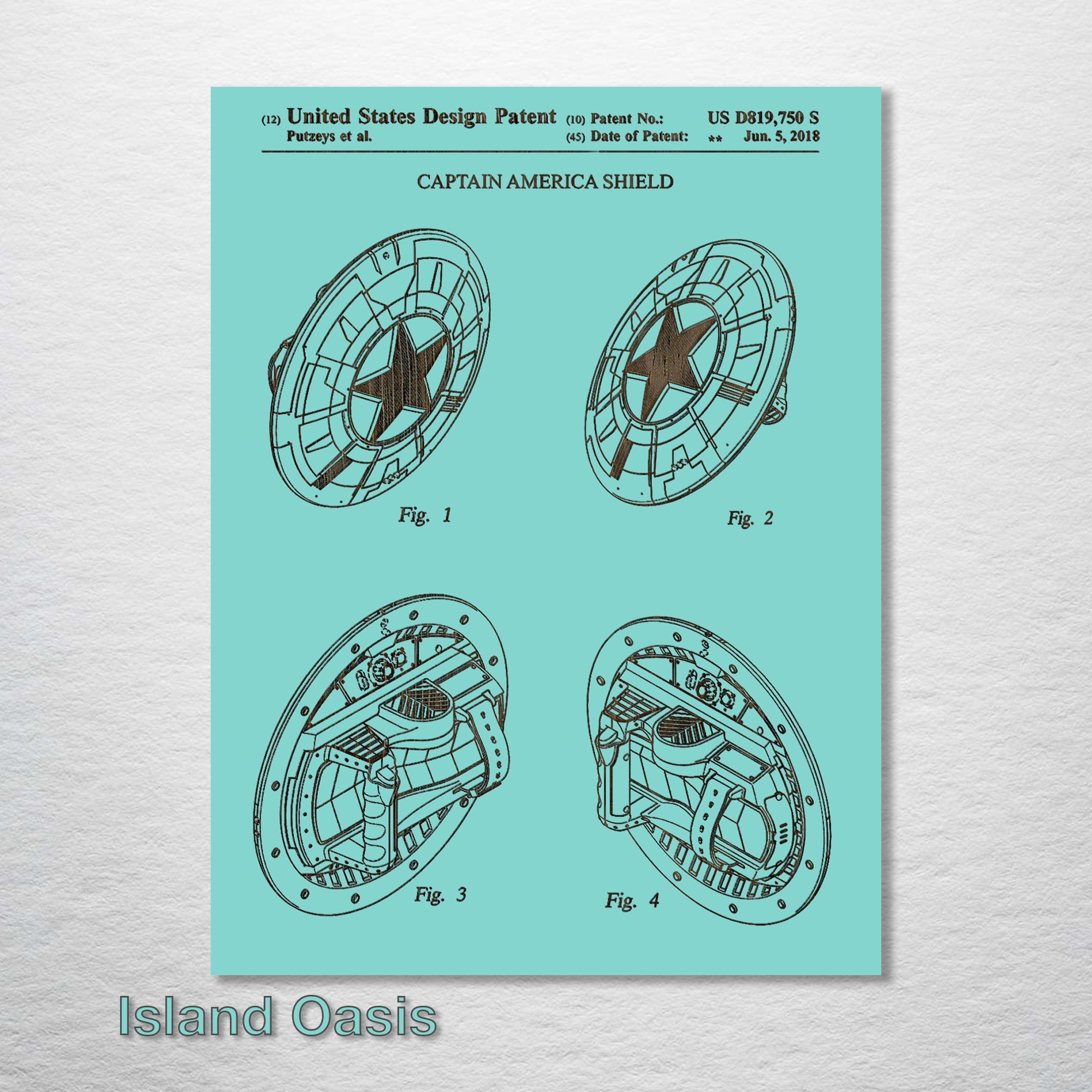Captain America's Shield - Patent on Wood