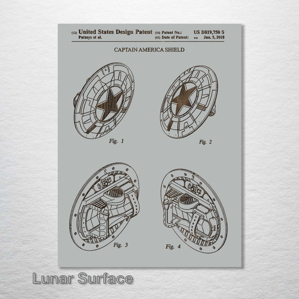 Captain America's Shield - Patent on Wood