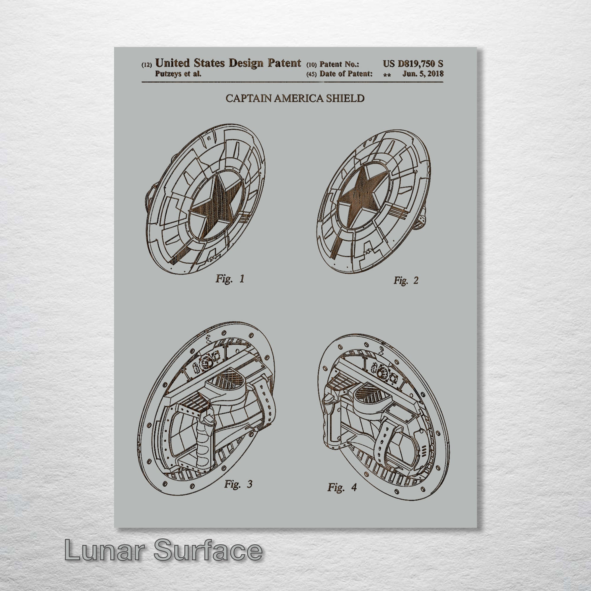 Captain America's Shield - Patent on Wood