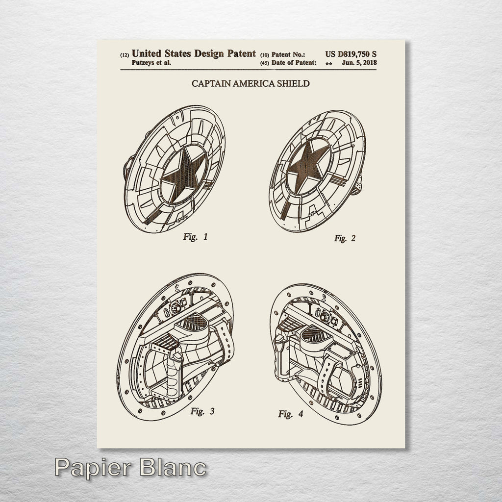 Captain America's Shield - Patent on Wood