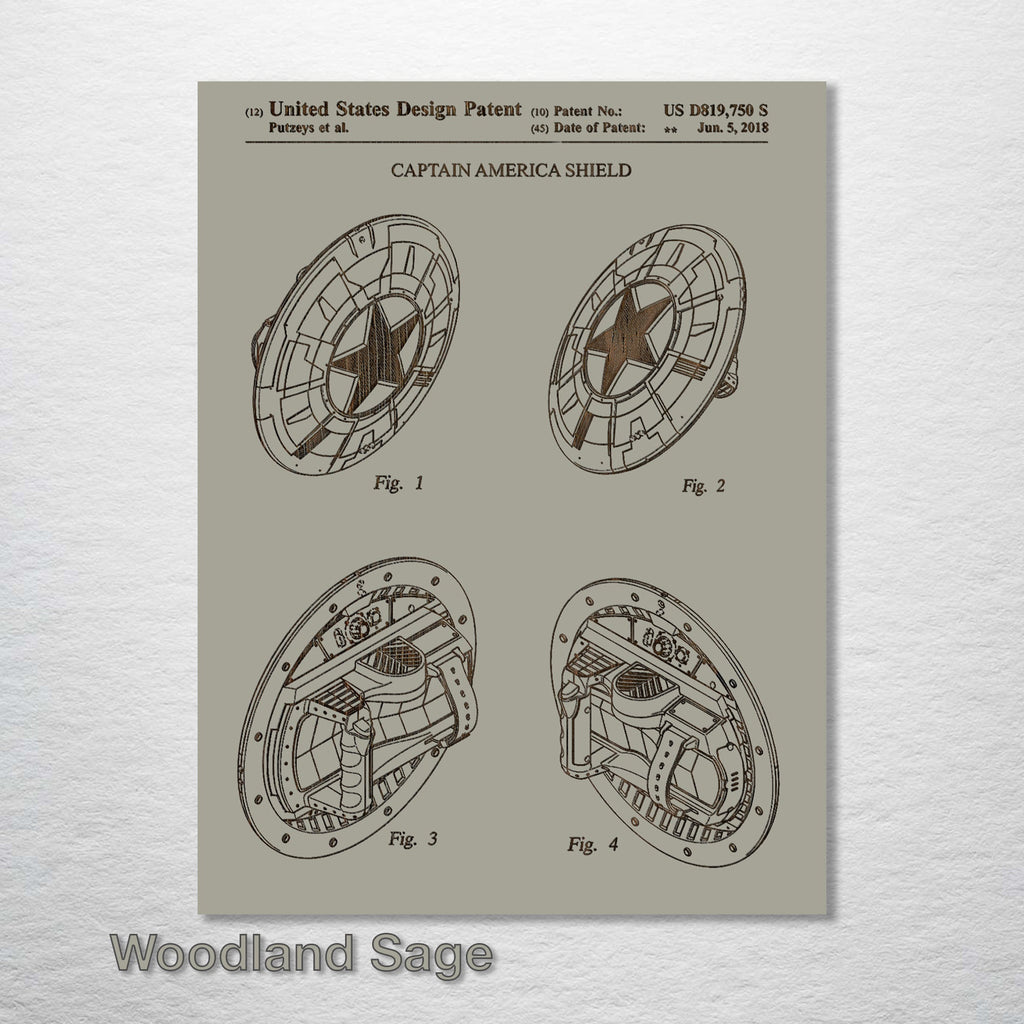 Captain America's Shield - Patent on Wood