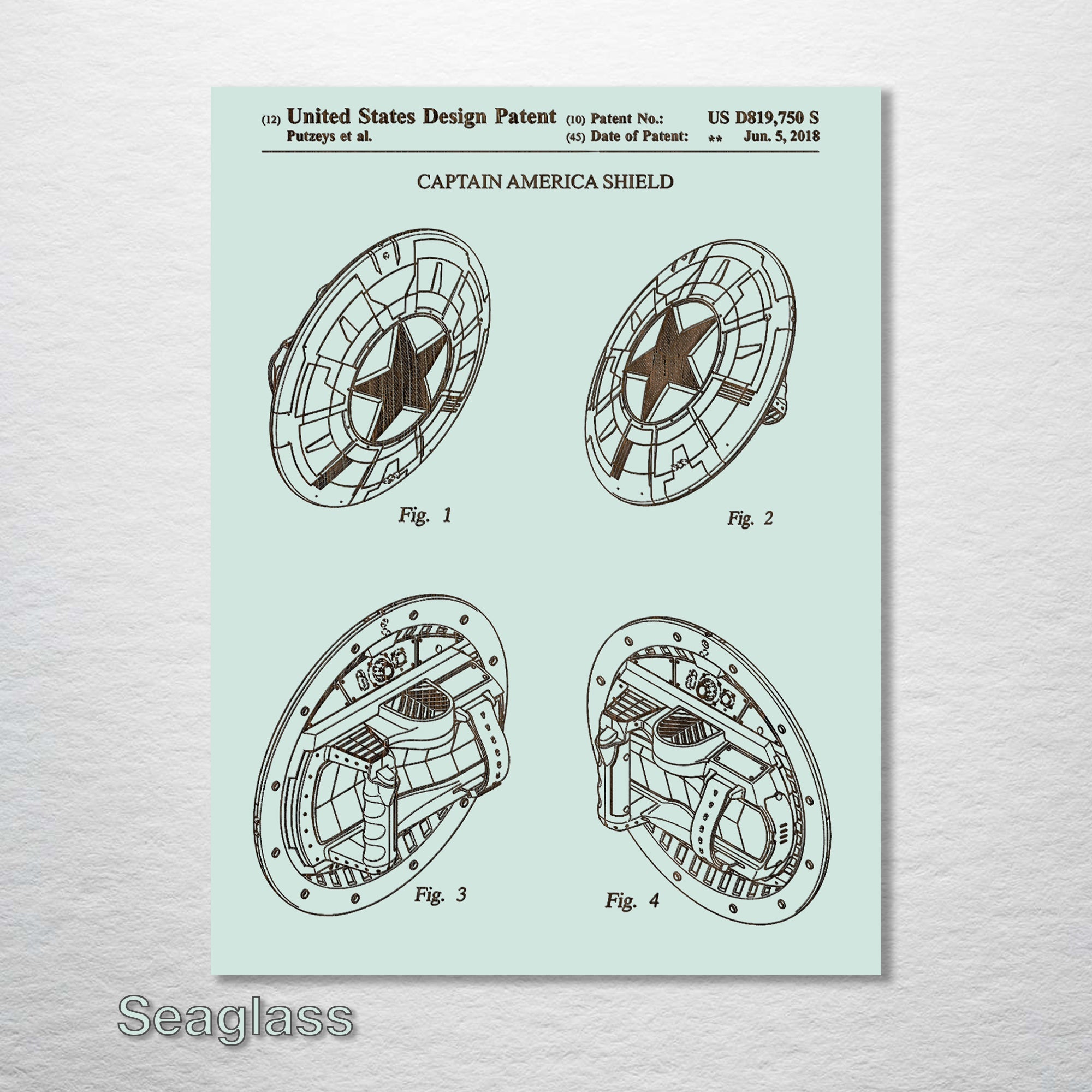Captain America's Shield - Patent on Wood