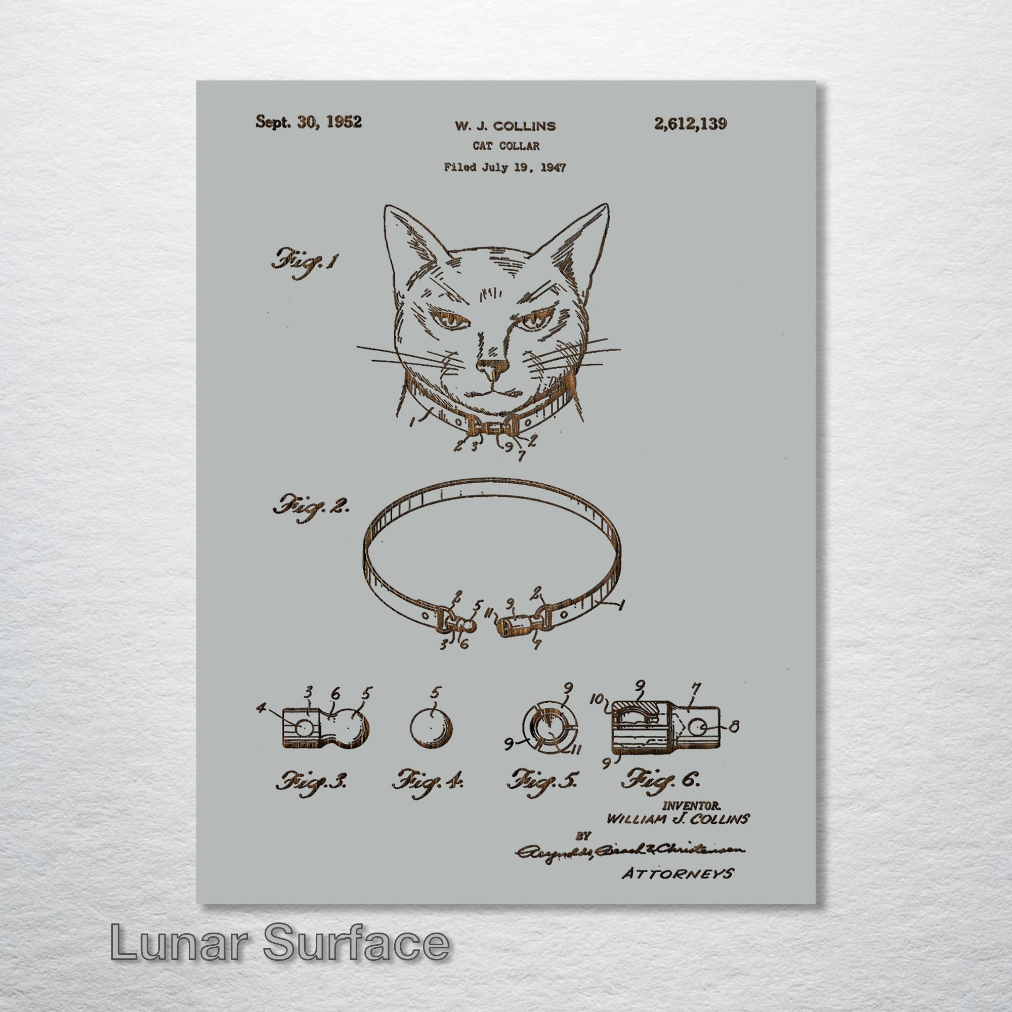 Cat Collar - Patent on Wood