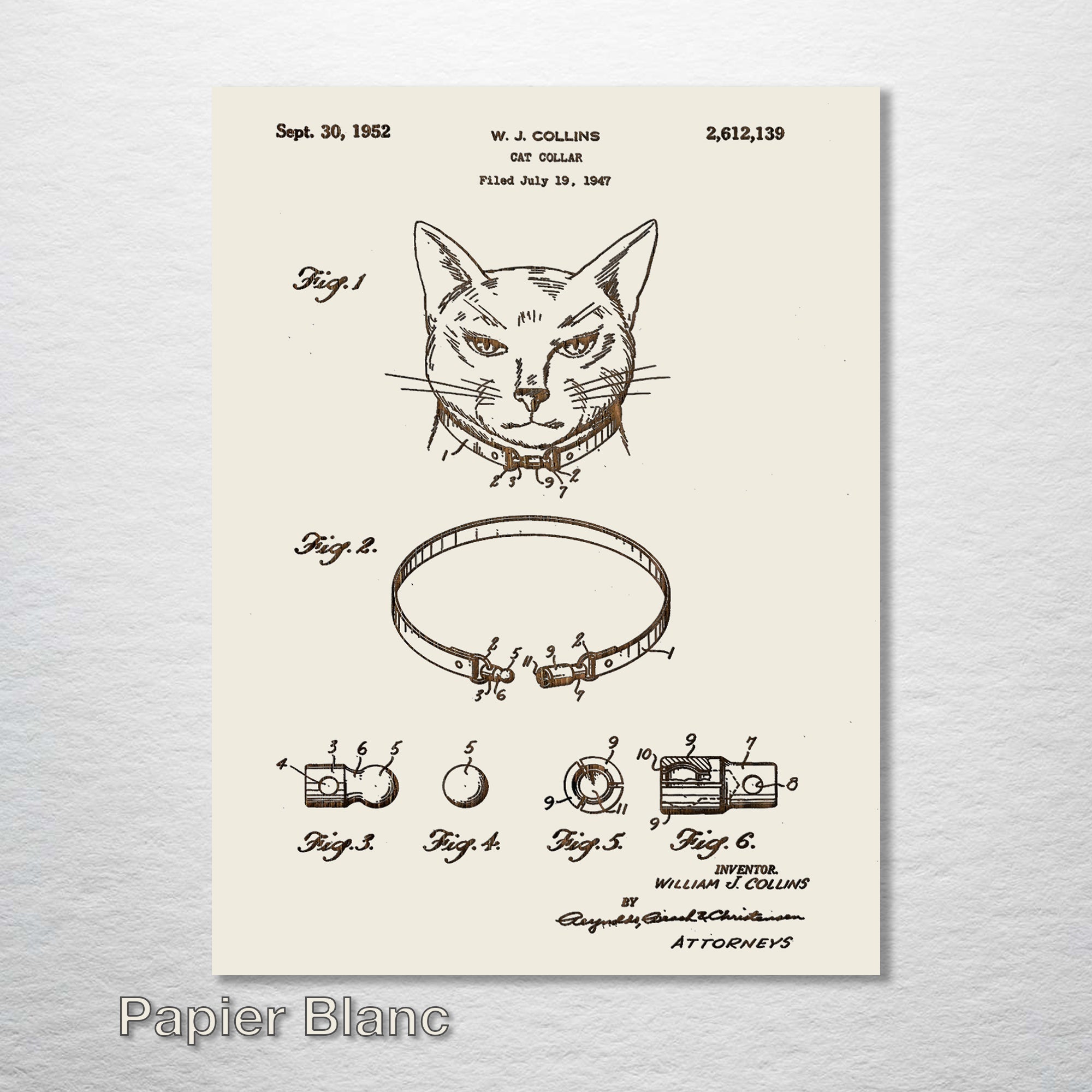 Cat Collar - Patent on Wood